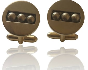 Gold Tone Vintage Cuff Links Formal Mid century Mod