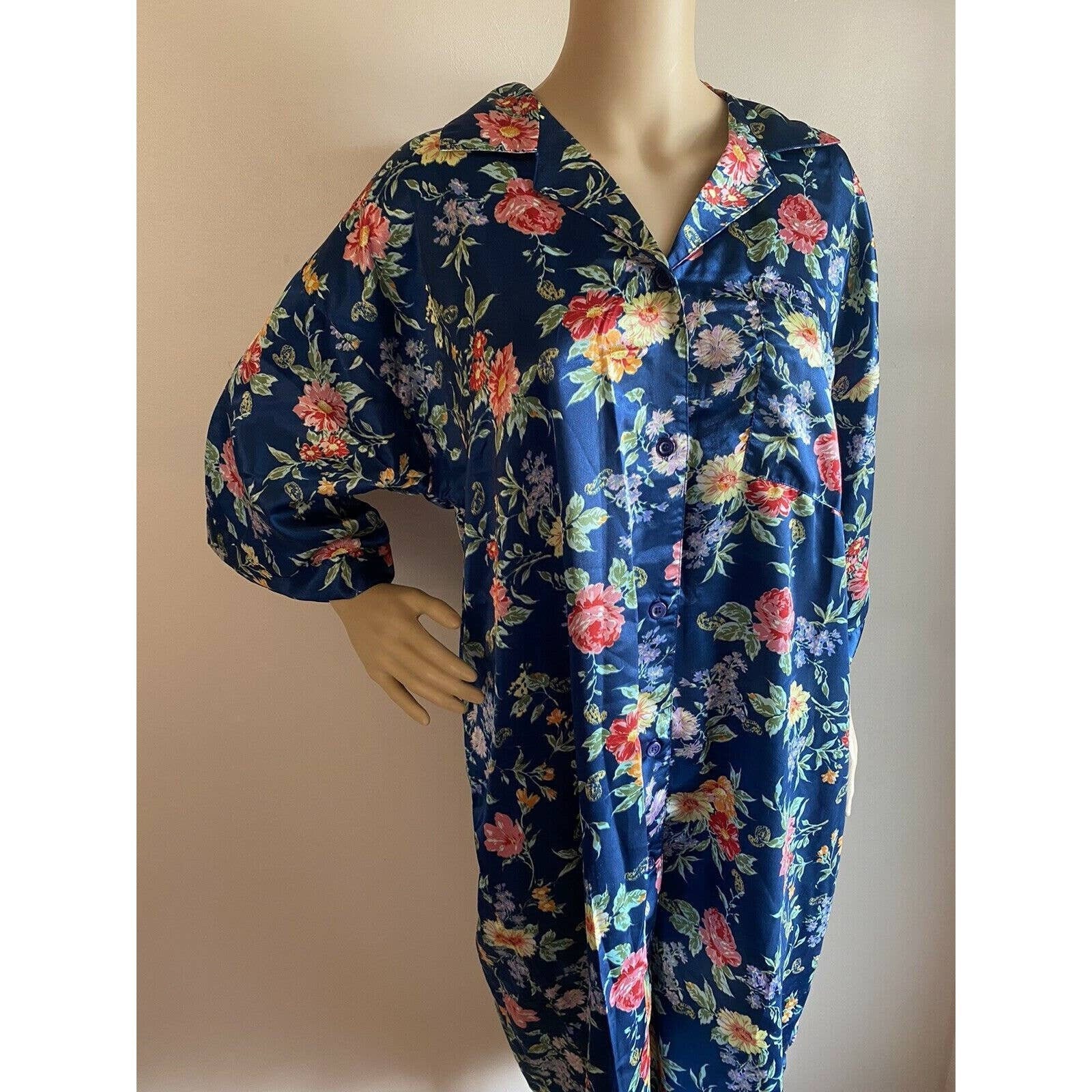 E.J.C Intimates Women's One Size Blue Dress Nightgown E.J.C Intimates Women's One Size Blue Dress Nightgown