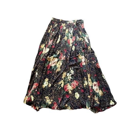 Jane Ashley Boho Peasant Long Skirt L Beaded Flor… - image 3