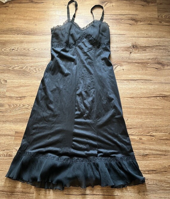 black lingerie slip dress