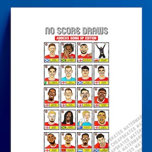 Charlton Athletic Vol 2 - No Score Draws Addicks Going Up Edition - A3 print of 24 Wonky Doodles of CAFC&#39;s 24-25 Promotion Playoff Winners