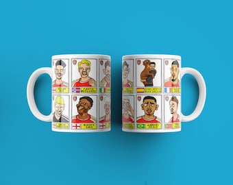 Arsenal Vol 3 No Score Draws Mug Set - Set of TWO 11oz Ceramic Mugs with Wonky Panini-doodles of AFC's 23/24 Premier League Squad Gunners