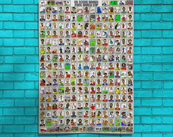 World Cup 2026 - No Score Draws A1 Poster - Extra Large Poster Featuring 245 Wonky Panini-Style WC2026 Doodles