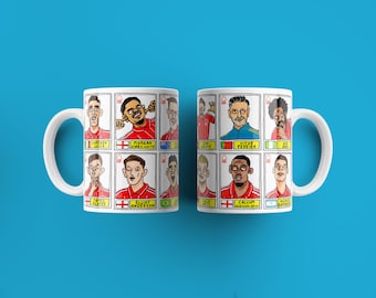 Nottingham Forest Vol 6 - NFFC 25/26 mokset zonder tekenreeksen - Set van TWEE VERSCHILLENDE 11oz-mokken met prachtige panini-doodles van Pereira's Forest