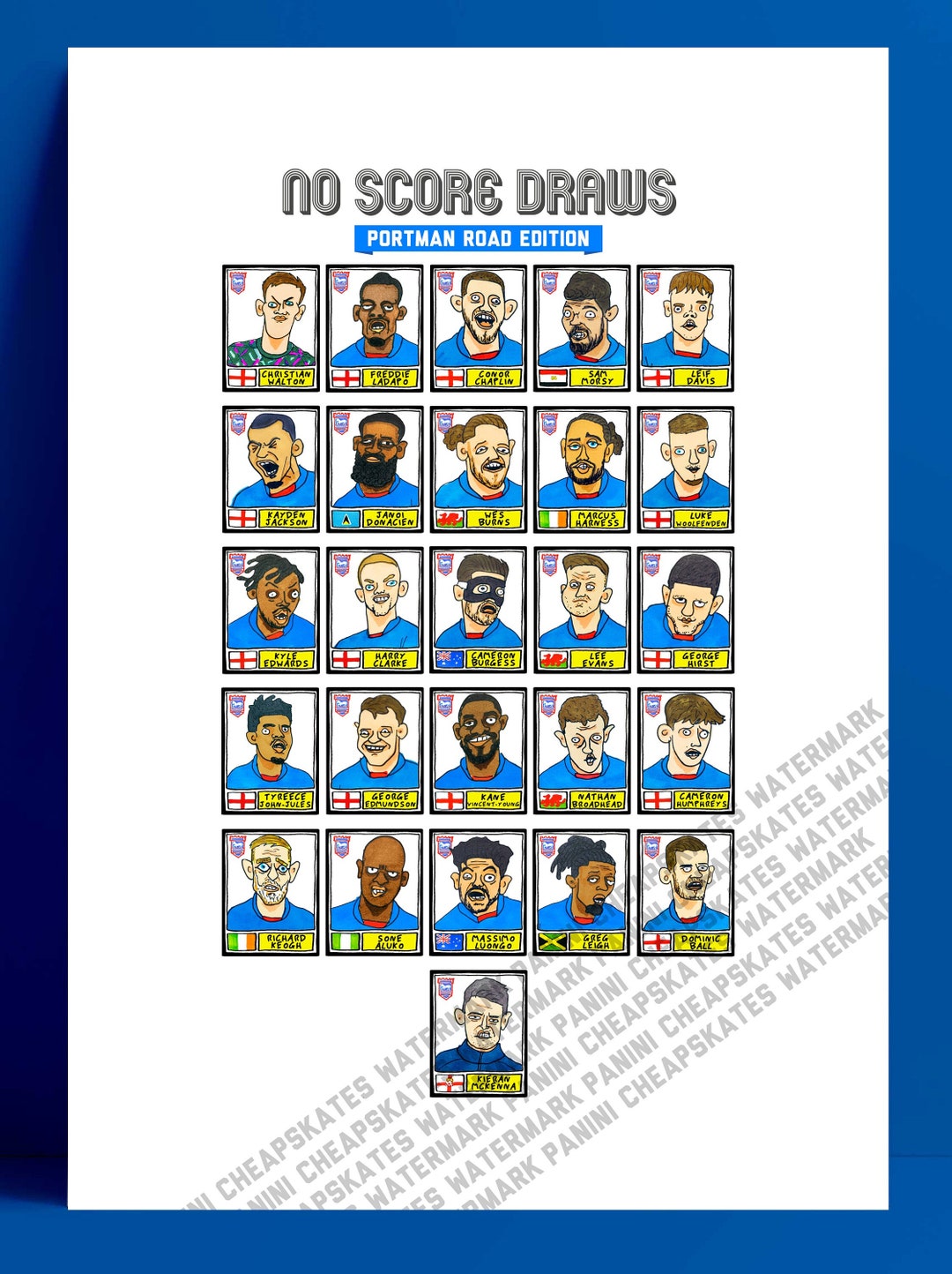 Ipswich Town Vol 2 - No Score Draws Portman Road Edition - A3 Print of