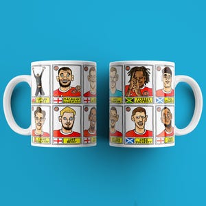 Charlton Athletic Vol 2 - Addicks Going Up No Score Draws Mug Set - Set of 2 DIFFERENT 11oz Mugs with Wonky 24/25 Playoff Winners Doodles