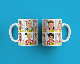 Zestaw kubków Sheffield United „No Score Draws” – zestaw dwóch ceramicznych kubków o pojemności 11 uncji z ostrzami w kształcie naklejek Wonky Panini. SUFC „No Score Draws Doodles”