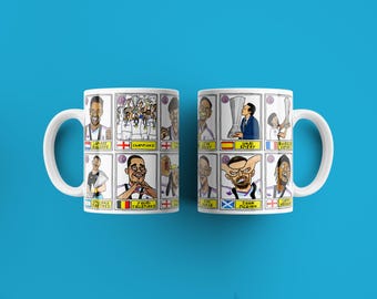 Juego de tazas del Aston Villa, campeones de la Europa League, conmemorativas de los empates sin goles: juego de 2 tazas diferentes de 325 ml con dibujos extravagantes de la plantilla del AVFC de la temporada 25/26.