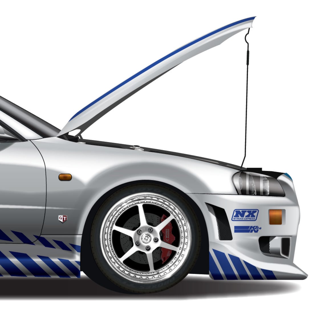 2 Fast 2 Furious: Brian O'conner Skyline GT-R BNR34 Infographic - Etsy