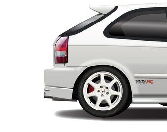 シビック タイプ R 世代アートプリント：JDM カーポスター - Etsy 日本
