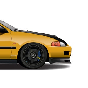 Civic EG6 SiR, EJ Coupe, EG Sedan Generation Design Print, Art, Car Art, Osaka Kanjozoku, No Good Racing, Vtec image 3