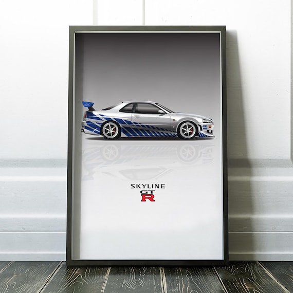 Nissan Skyline R34 GT-R Fast And Furious Art Print for Sale by