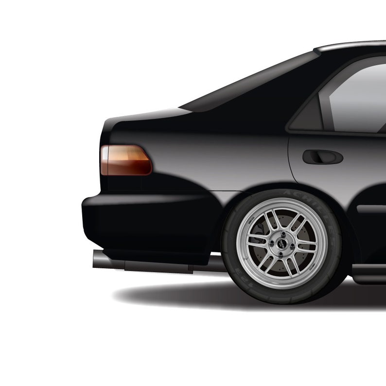 Civic EG6 SiR, EJ Coupe, EG Sedan Generation Design Print, Art, Car Art, Osaka Kanjozoku, No Good Racing, Vtec image 6