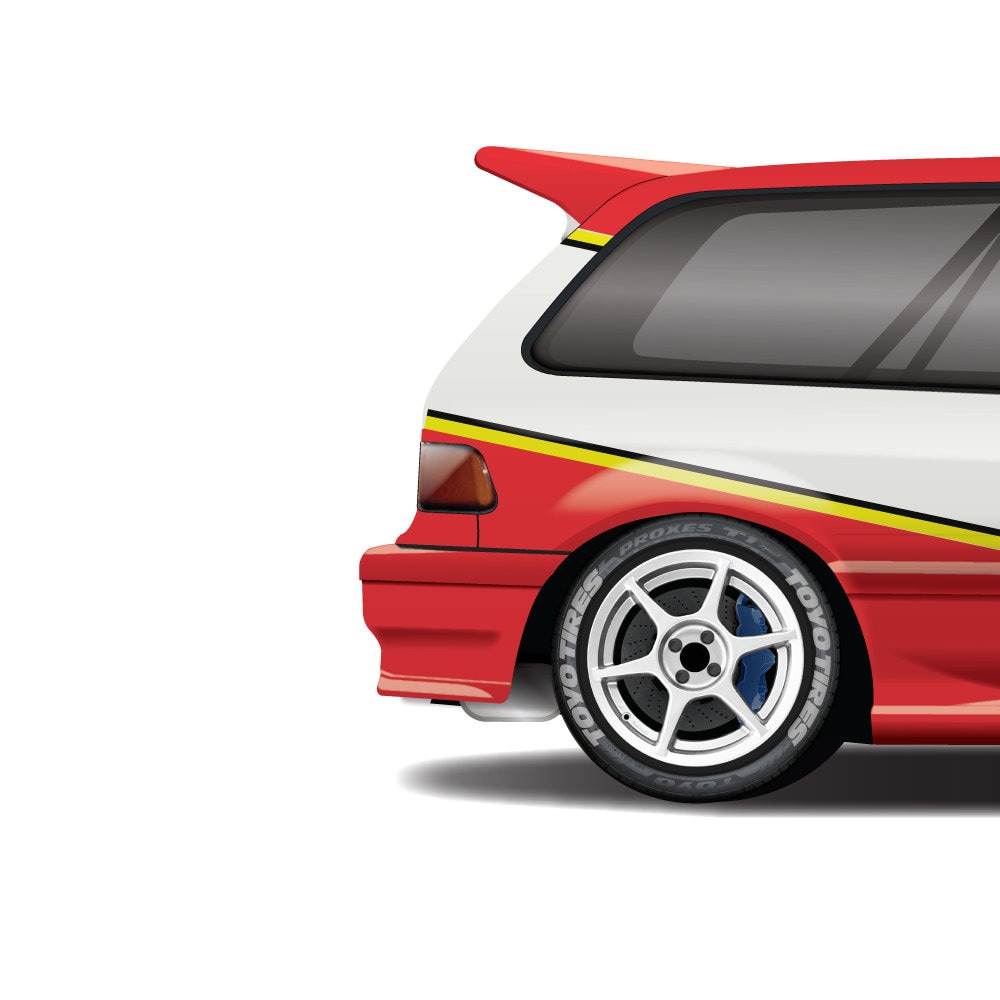 Civic EF, EG, EK Generation Kanjo Street Racers Design Print