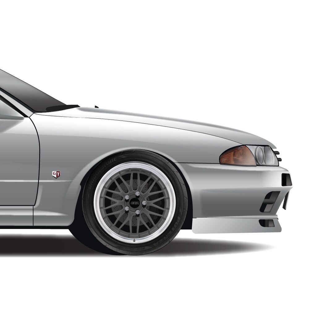 Wangan Midnight Car Art Print: Fairlady Z, Black Bird 911, Skyline