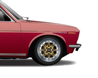 Datsun Bluebird 510 Art Print: Classic Car Design - Etsy