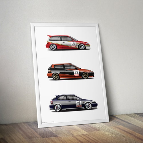 Kanjozoku Civic EF EG EK Art Print: Osaka Street Racing - Etsy