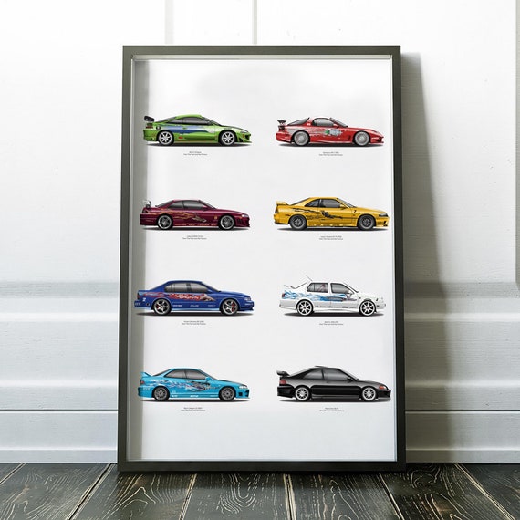 Buy The Fast and the Furious Cars Art Print: 16 Car Set Online in