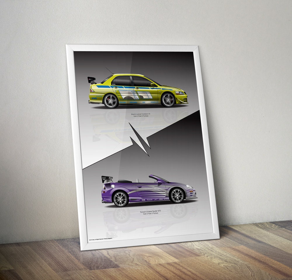 2 Fast 2 Furious: Brian O Conner Lancer Evo VII and Roman Pearce's