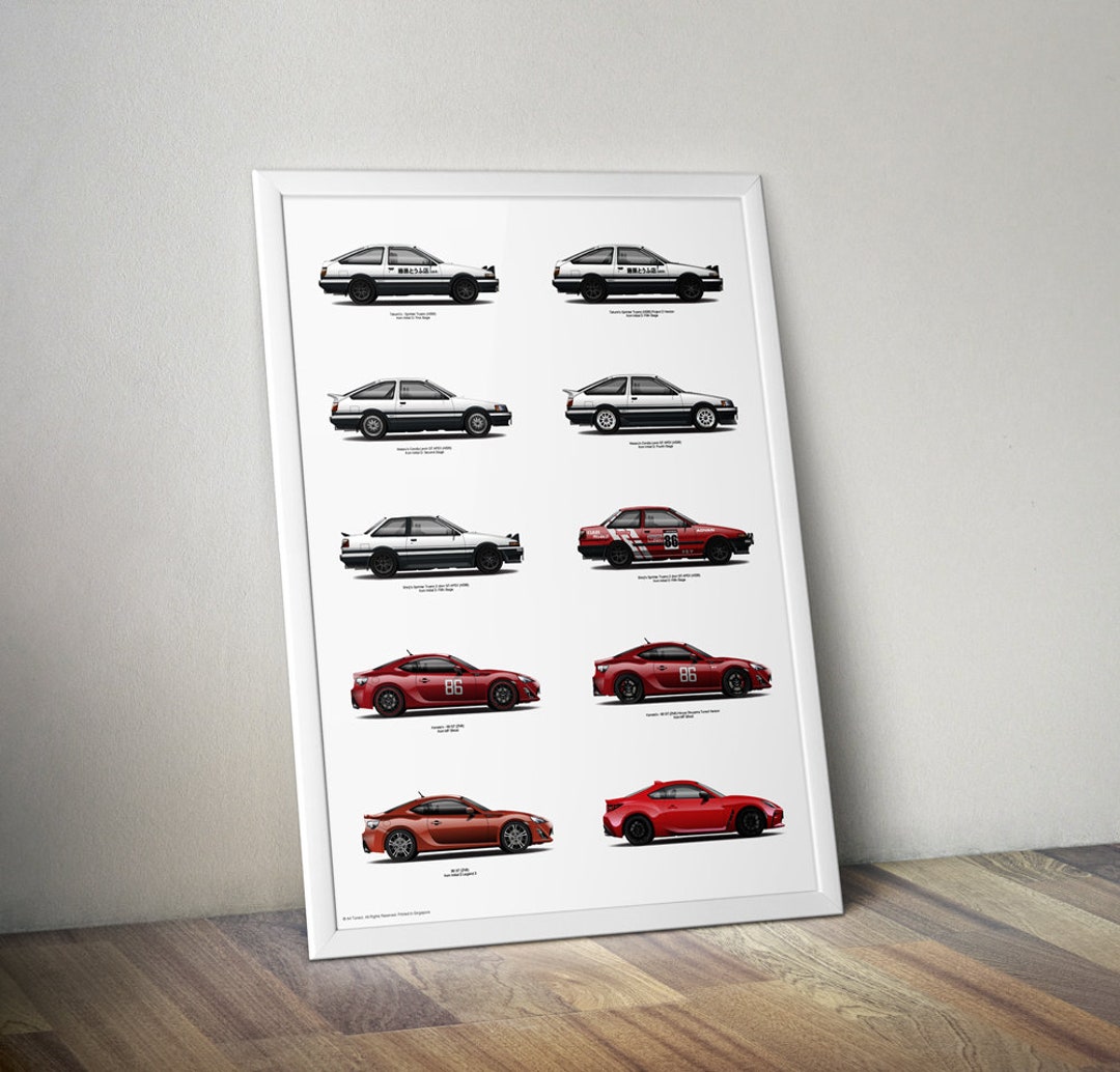 頭文字D MFゴーストカープリント：AE86、GT86、GR86自動車アート