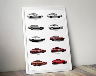 Initial D MF Ghost Car Print: AE86, GT86, GR86 Automotive Art