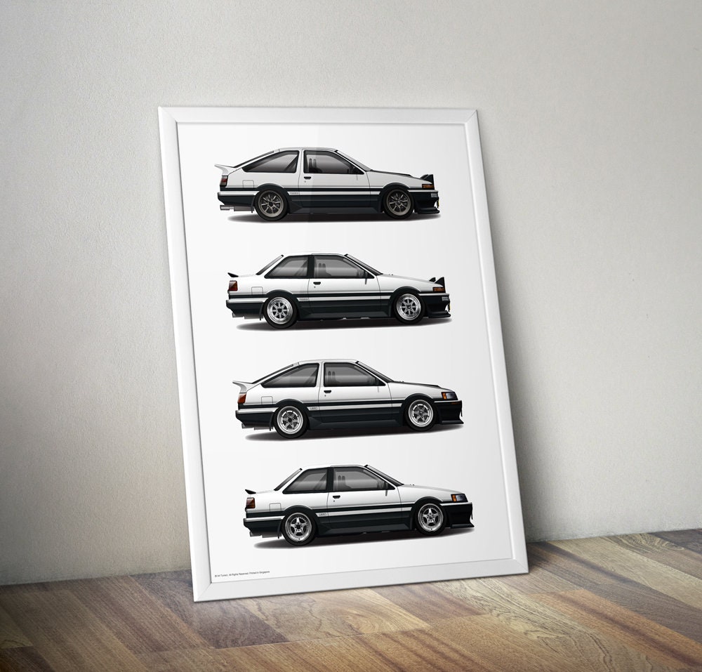AE86世代プリント：JDMドリフトカーアート - Etsy 日本