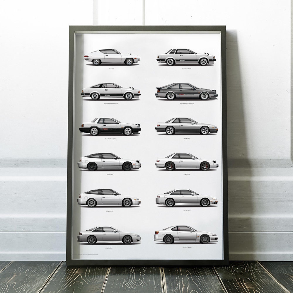 Silvia S Chassis Generation Print 180sx S13 Jdm Poster Etsy