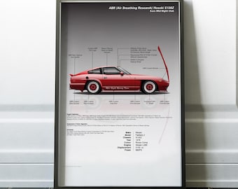 Midnight Club Wangan Car Print: ABR Hosoki S130Z & Yoshida 930