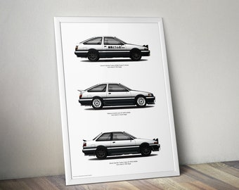 Initial-d - AE86 Levin, Trueno and 2 Door Coupe Trueno 3 Car Set Initial-d - AE86 Levin, Trueno and 2 Door Coupe Trueno 3 Car Set