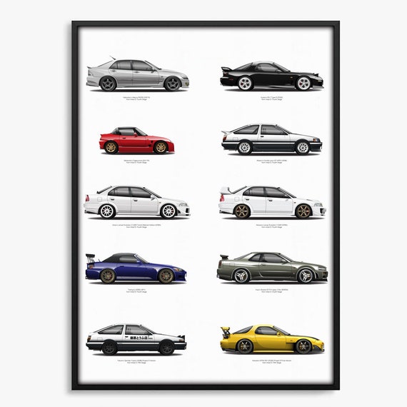 Initial D Fourth Stage Rx7skyline R34 Gt R S00 Lancer Etsy Uk