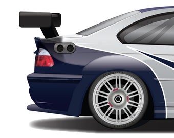 NFS M3 GTR E46 カーアートプリント：自動車デザイン - Etsy 日本