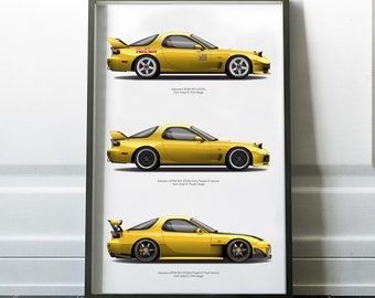 イニシャルDシリーズ着せ替えボディ 頭文字D マツダ RX-7 FC FD 頭文字D 圭介の赤い太陽からプロジェクトD マツダ RX7 FD3S