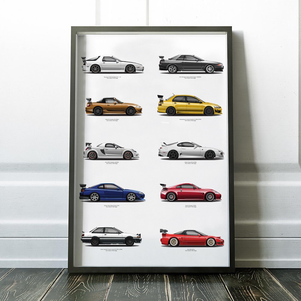 Initial D Fifth Stage Rx7 Skyline R32 Gt R Nsx Lancer Etsy Denmark