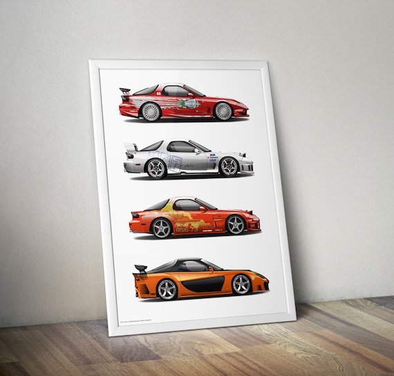 ☆ワイルドスピードミニカー オリジナルアートパネル RX-7 ワイルド