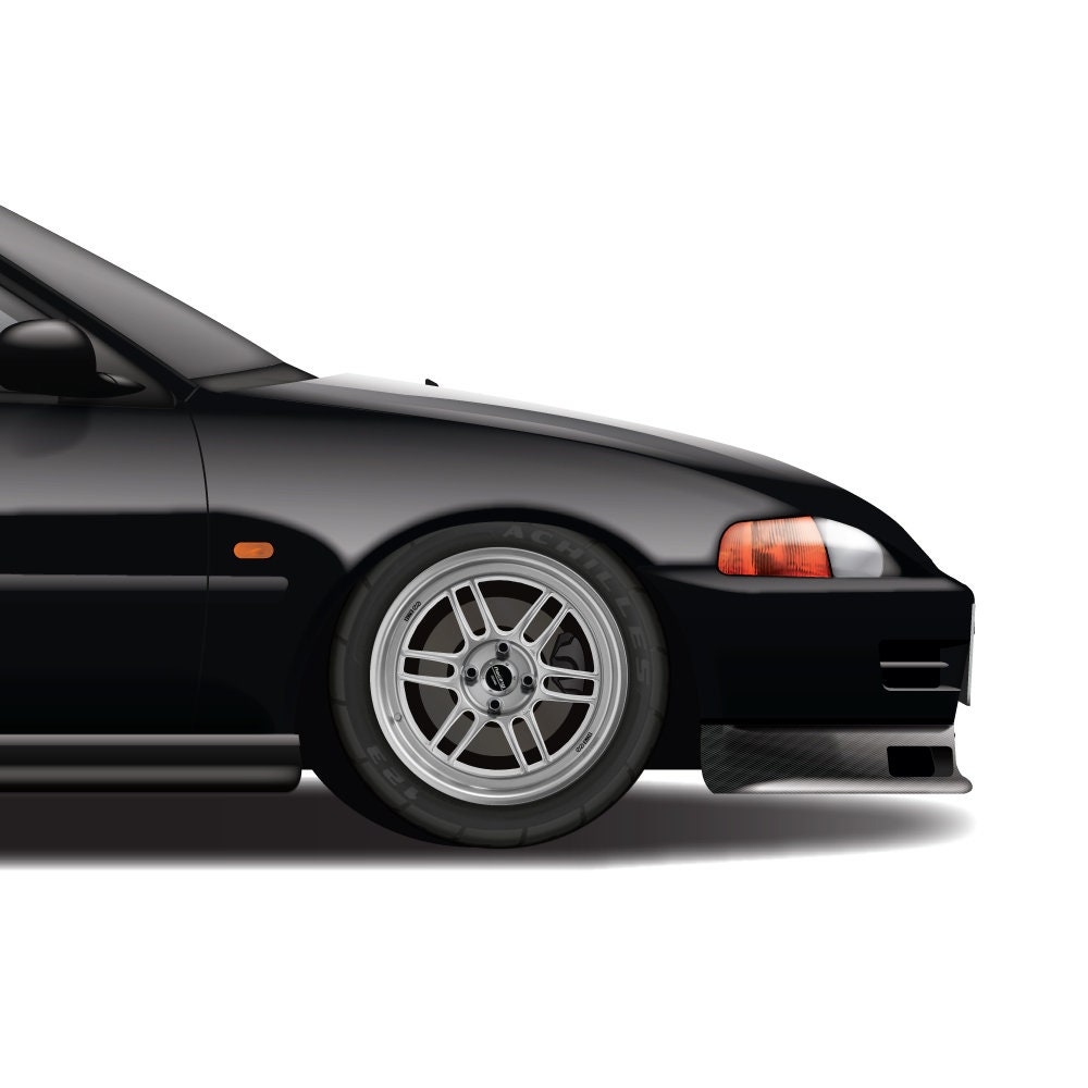 Civic EG6, EJ Coupe, EG Sedan Art Print: JDM Car Design - Etsy