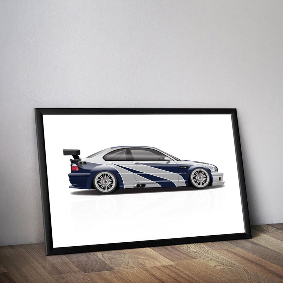 NFS M3 GTR E46 Design Print, Art, Car Art, Cars, 3 Series Coupe M3