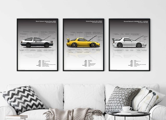 Initial D Fifth Stage Final Stage 3 Pieces Set Print Etsy