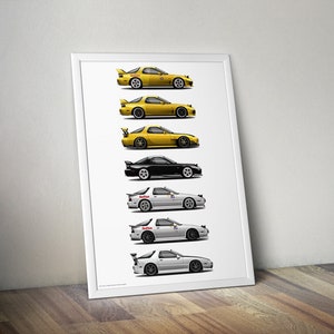 Initial D RX-7 complete set: Keisuke's 3 Stage RX-7 fd3s, Kyoko's RX-7, Ryosuke's 3 Stage fc3s