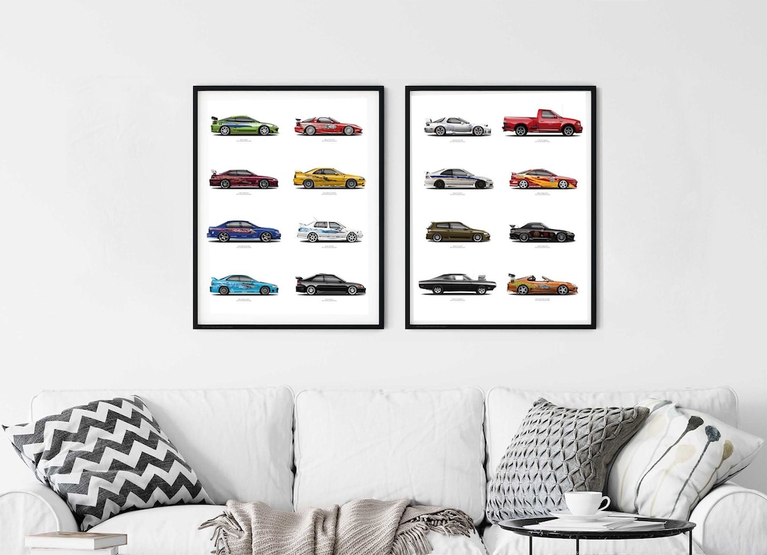 ワイルド・スピードの車 アートプリント：16台セット - Etsy 日本