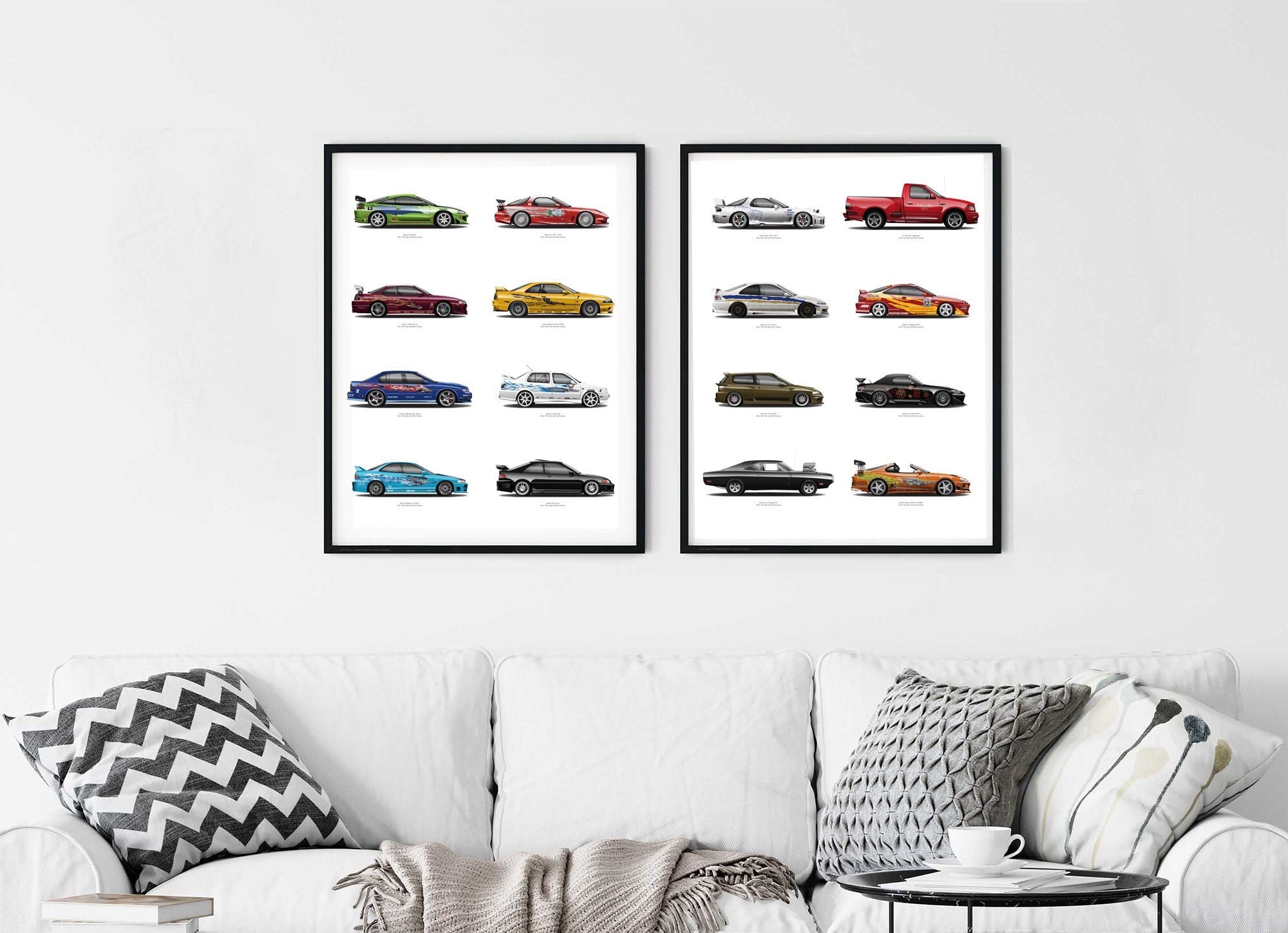 ワイルド・スピードの車 アートプリント：16台セット - Etsy 日本