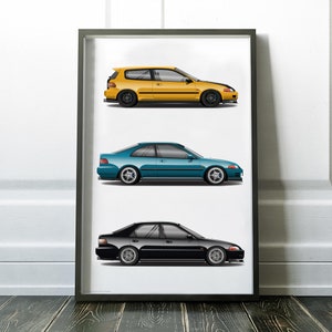 イノモデル Civic Type-R (EG6) WRAP RACING Civic EG6 Sir, EJ Coupe, EG Sedan Generation Design Print