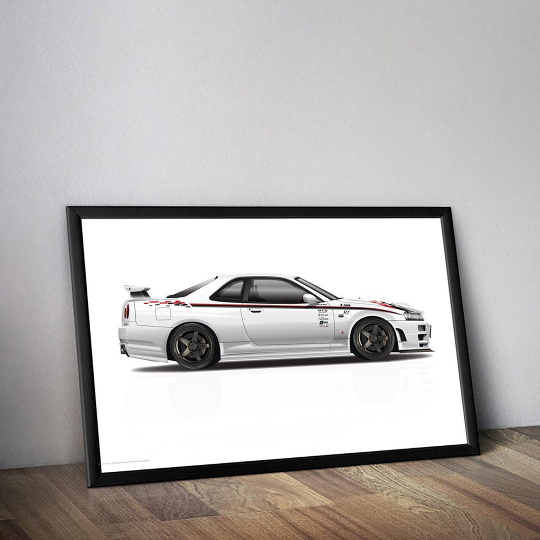 Nismo Skyline GT-R BNR34 R-tune Car Art Print - Etsy