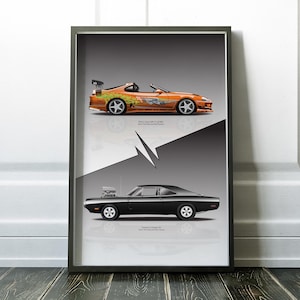 The Fast and the Furious: Brian O Conner Supra and Dominic Toretto&#39;s Charger R/T Movie Cars