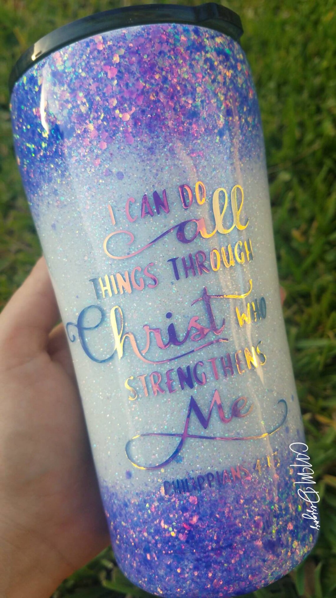 Religious Glitter Tumbler Christian Tumbler All things Etsy