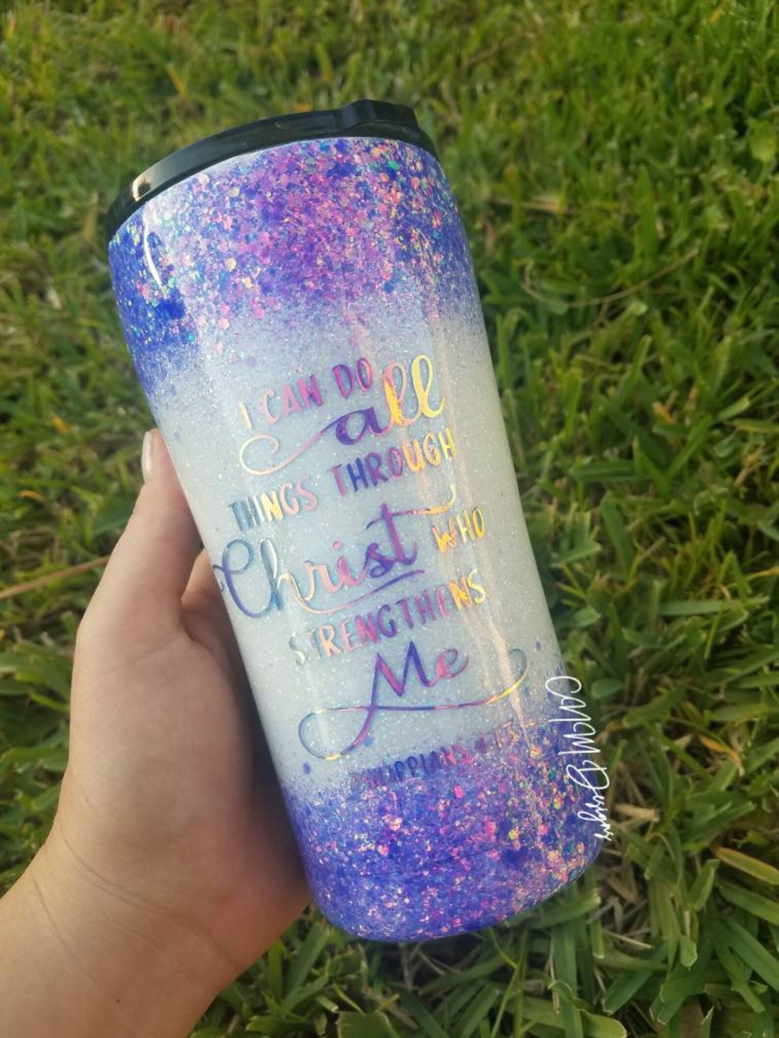 Religious Glitter Tumbler Christian Tumbler All things Etsy