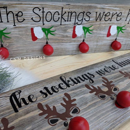 And the Stockings Were Hung Stocking Holder Sign Reindeer Etsy