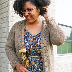 Knit Cardigan: Lace, Oversized, Simple, Customizable, Size Inclusive