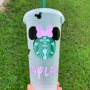 Disney Inspired Cup, Custom Starbucks cold tumbler with lid and straw reusable, Minnie Mouse cup, Mickey Mouse Cup, Custom Coffee cup