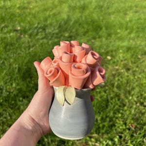 Ceramic Floral Arrangement- Florever Arrangement Series- Rosemary Grey- Handmade Ceramic Flower Arrangement