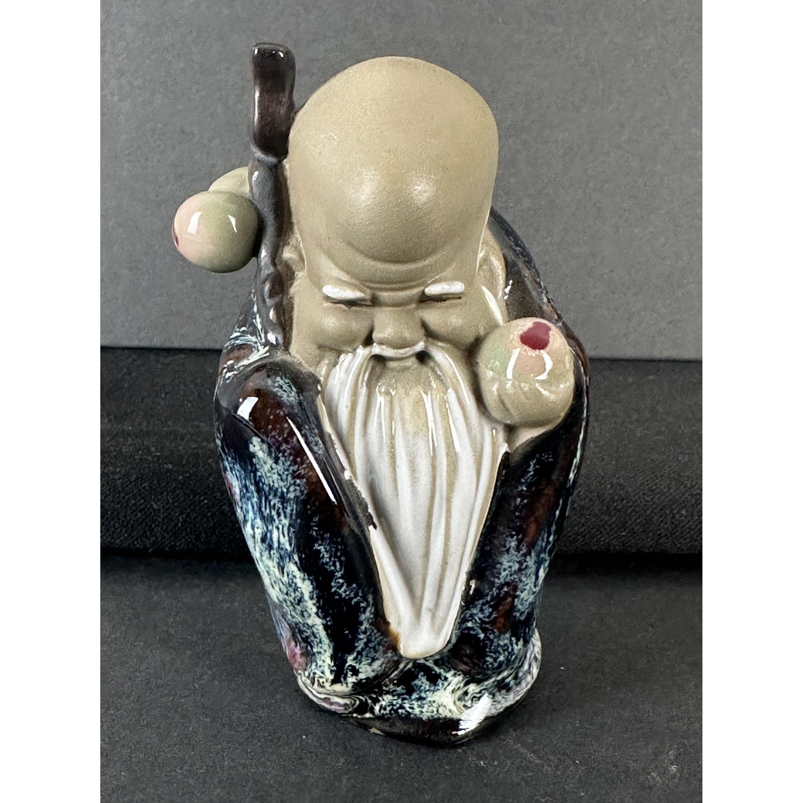 寿星の長寿神像（陶磁器製、杖と桃の装飾あり） - Etsy 日本